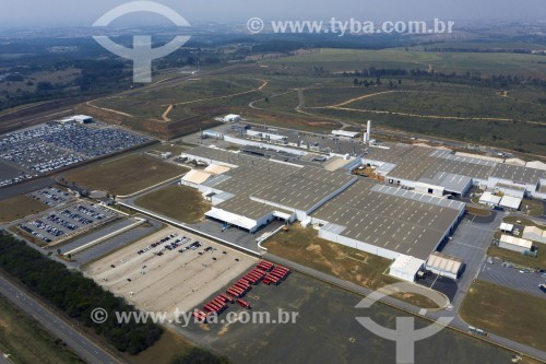Foto feita com drone da fábrica de automóveis da Toyota - Sorocaba - São Paulo (SP) - Brasil
