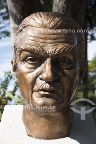 Busto de Monteiro Lobato - monumento em homenagem ao escritor José Bento Monteiro Lobato na Praça Deputado Cunha Bueno - Monteiro Lobato - São Paulo (SP) - Brasil