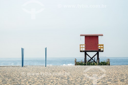 Guarita de salva-vidas na Praia de Copacabana - Rio de Janeiro - Rio de Janeiro (RJ) - Brasil