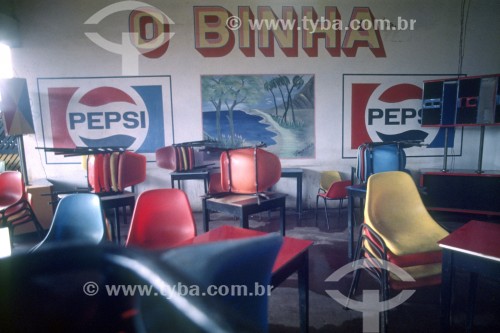 Bar com símbolo da Pepsi pintado na parede - Anos 80 - Fortaleza - Ceará (CE) - Brasil