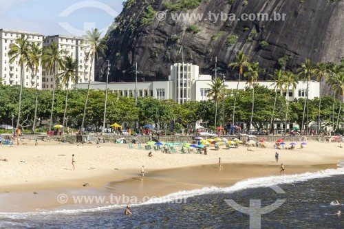 Vista da Praia Vermelha com a Escola de Comando e Estado-Maior do Exército (ECEME) ao fundo - Rio de Janeiro - Rio de Janeiro (RJ) - Brasil