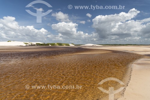 Vista do Rio Alegre e dunas - Parque Nacional dos Lençóis Maranhenses  - Santo Amaro do Maranhão - Maranhão (MA) - Brasil
