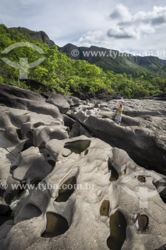 Formação rochosa no Vale da Lua - Chapada dos Veadeiros - Alto Paraíso de Goiás - Goiás (GO) - Brasil
