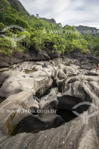 Formação rochosa no Vale da Lua - Chapada dos Veadeiros - Alto Paraíso de Goiás - Goiás (GO) - Brasil