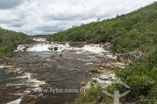 Vista da Cachoeira dos Couros no entorno do Parque Nacional da Chapada dos Veadeiros  - Alto Paraíso de Goiás - Goiás (GO) - Brasil