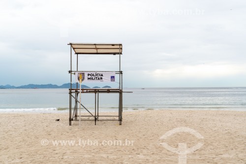 Posto provisório da Polícia Militar na Praia de Copacabana para o reveillon 2022  - Rio de Janeiro - Rio de Janeiro (RJ) - Brasil