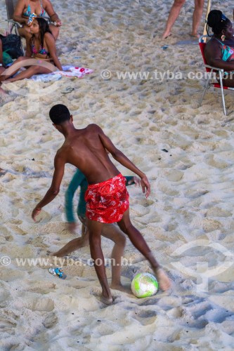 Futebol de areia na Praia do Arpoador - Rio de Janeiro - Rio de Janeiro (RJ) - Brasil