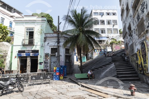 Escadaria na Pedra do Sal - também conhecido como Largo João da Baiana - Rio de Janeiro - Rio de Janeiro (RJ) - Brasil