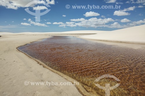 Lagoa e dunas no Parque Nacional dos Lençóis Maranhenses  - Santo Amaro do Maranhão - Maranhão (MA) - Brasil