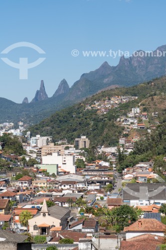 Vista do Vale do Paraíso com montanhas da Serra dos Órgãos ao fundo - Teresópolis - Rio de Janeiro (RJ) - Brasil