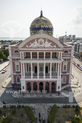 Foto feita com drone do Teatro Amazonas (1896) - Manaus - Amazonas (AM) - Brasil