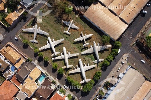 Foto feita com drone de aviões do Museu Eduardo André Matarazzo também conhecido como Museu de Bebedouro - Bebedouro - São Paulo (SP) - Brasil