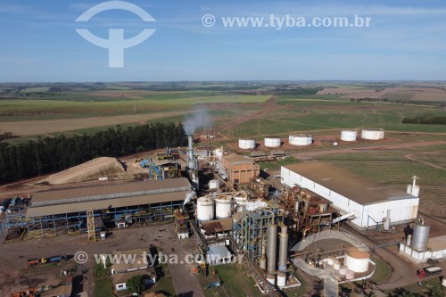 Foto feita com drone de usina produtora de açúcar - Tietê Agroindustrial - Paraíso - São Paulo (SP) - Brasil