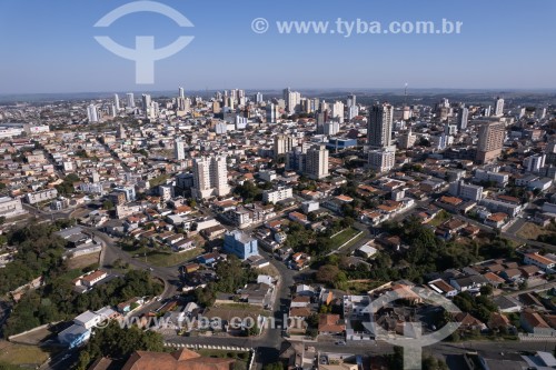 Foto feita com drone do centro da cidade de Ponta Grossa - Ponta Grossa - Paraná (PR) - Brasil