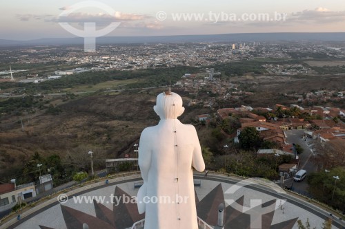 Foto feita com drone da Estátua de Padre Cícero (1969) na Colina do Horto - Juazeiro do Norte - Ceará (CE) - Brasil