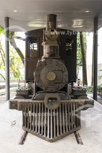 Locomotiva a vapor do acervo do Museu Histórico Abílio Barreto (MHAB) - Belo Horizonte - Minas Gerais (MG) - Brasil