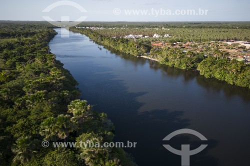 Foto feita com drone do Rio Preguiças próximo ao Parque Nacional dos Lençóis Maranhenses  - Barreirinhas - Maranhão (MA) - Brasil