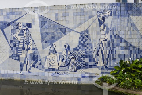 Azulejos de Roberto Burle Marx noJardim do Instituto Moreira Salles - Rio de Janeiro - Rio de Janeiro (RJ) - Brasil