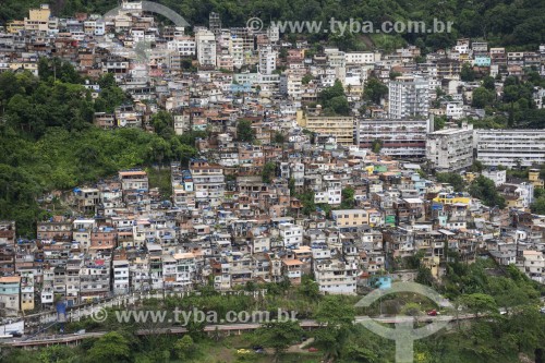 Vista aérea da Favela do Vidigal - Rio de Janeiro - Rio de Janeiro (RJ) - Brasil