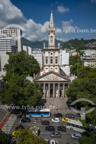 Foto feita com drone do Largo do Machado com a Igreja Matriz de Nossa Senhora da Glória (1872) - Rio de Janeiro - Rio de Janeiro (RJ) - Brasil