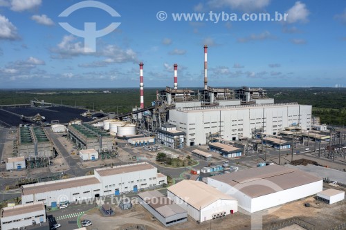 Foto feita com drone da Usina Termoelétrica Pecém I - geração de energia com carvão mineral - Complexo Industrial e Portuário do Pecém - São Gonçalo do Amarante - Ceará (CE) - Brasil