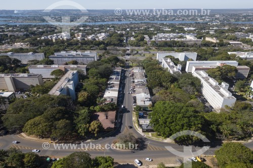 Foto feita com drone de prédios residenciais na Asa Sul - Brasília - Distrito Federal (DF) - Brasil