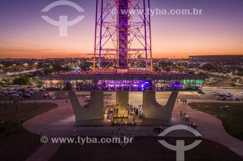 Foto feita com drone do Jardim Burle Marx com a Torre de TV de Brasília - Brasília - Distrito Federal (DF) - Brasil
