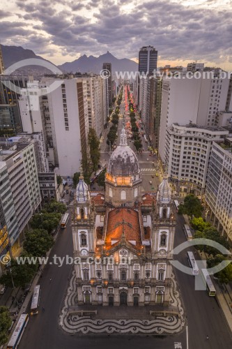 Foto feita com drone da Igreja de Nossa Senhora da Candelária (1609) - Rio de Janeiro - Rio de Janeiro (RJ) - Brasil