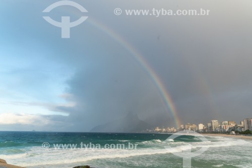 Arco-íris sobre as praias do Leblon e Ipanema - Rio de Janeiro - Rio de Janeiro (RJ) - Brasil