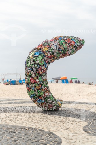 Escultura de Sérgio Amaro Vidal - Catador de latas de alumínio para reciclagem - Rio de Janeiro - Rio de Janeiro (RJ) - Brasil