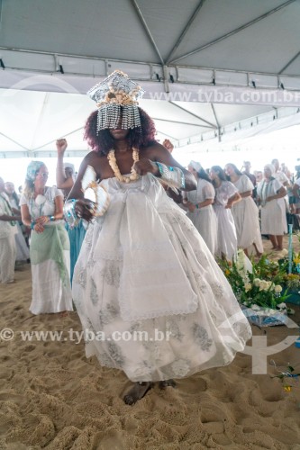 Festa de Iemanjá promovida pelo Mercadão de Madureira - Praia de Copacabana - Rio de Janeiro - Rio de Janeiro (RJ) - Brasil