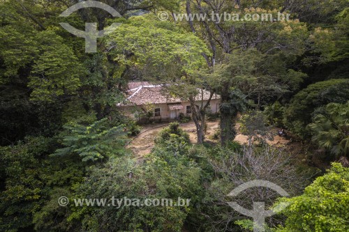 Foto feita com drone de antigo estábulo de casarão histórico na Floresta da Tijuca - Rio de Janeiro - Rio de Janeiro (RJ) - Brasil
