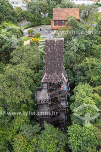 Foto feita com drone da Torre dos Filósofos no Bosque Alemão  - Curitiba - Paraná (PR) - Brasil