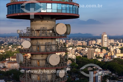 Foto feita com drone da Torre Panorâmica de Curitiba - também conhecida como Torre da Telepar ou Torre das Mercês - Curitiba - Paraná (PR) - Brasil