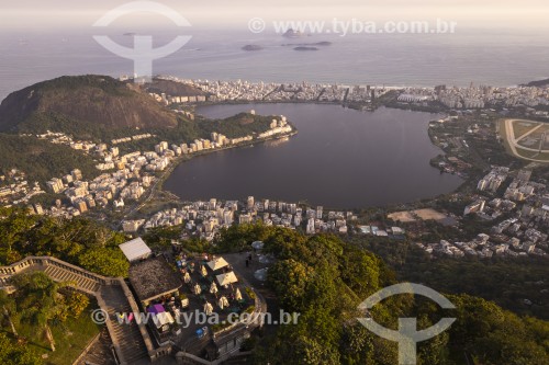 Vista da Lagoa Rodrigo de Freitas a partir do mirante do Cristo Redentor  - Rio de Janeiro - Rio de Janeiro (RJ) - Brasil