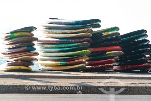 Pranchas de stand up paddle no Posto 6 da Praia de Copacabana - Rio de Janeiro - Rio de Janeiro (RJ) - Brasil