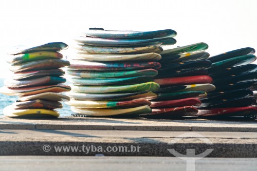 Pranchas de stand up paddle no Posto 6 da Praia de Copacabana - Rio de Janeiro - Rio de Janeiro (RJ) - Brasil