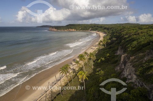 Foto feita com drone de falésia na Praia do Madeiro - Tibau do Sul - Rio Grande do Norte (RN) - Brasil