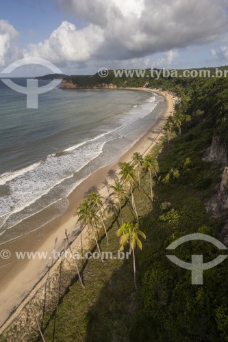 Foto feita com drone de falésia na Praia do Madeiro - Tibau do Sul - Rio Grande do Norte (RN) - Brasil