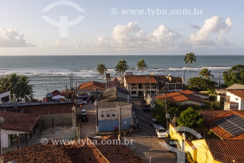 Casas e Praia do Centro no Distrito de Pipa - Tibau do Sul - Rio Grande do Norte (RN) - Brasil