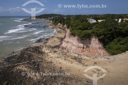 Foto feita com drone de falésias na Praia da Baía dos Golfinhos  - Tibau do Sul - Rio Grande do Norte (RN) - Brasil