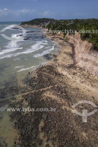 Foto feita com drone de falésias na Praia da Baía dos Golfinhos  - Tibau do Sul - Rio Grande do Norte (RN) - Brasil