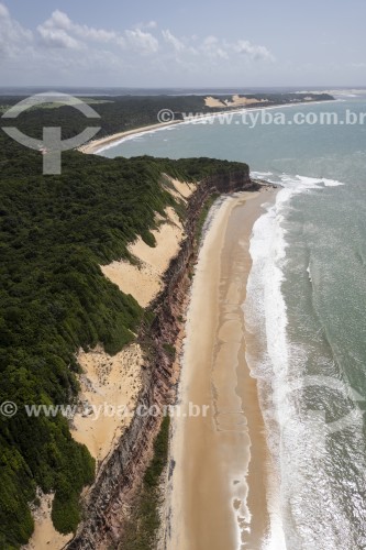 Foto feita com drone de falésias na Praia da Baía dos Golfinhos  - Tibau do Sul - Rio Grande do Norte (RN) - Brasil