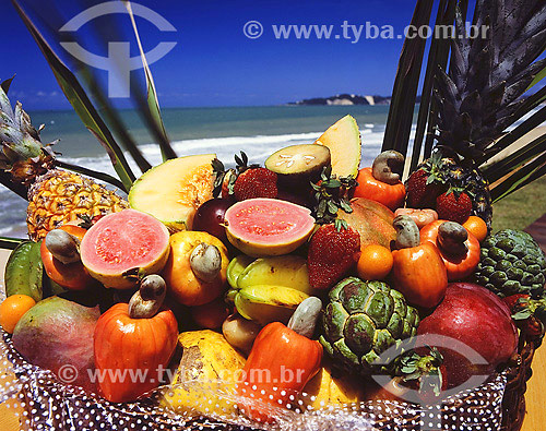  Basket with various fruits 