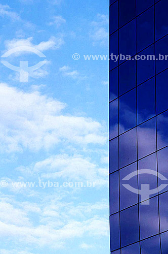  Modern architecture - Glass facade building reflecting the sky  - Brazil