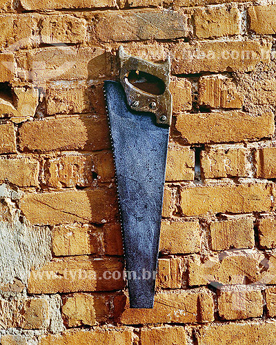  Handsaw - Tool - Brick wall 