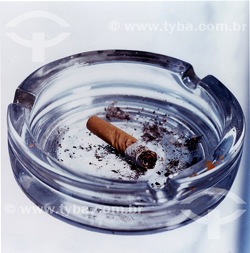  Ash tray with cigarette butt - Tobaco - Smoking  