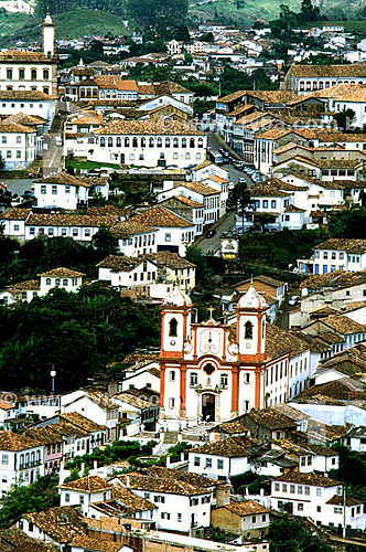 View of the Ouro Preto city with the Conceiçao Church (1)  in the center - Ouro Preto city (2) - Minas Gerais state - Brazil  (1) The church is a National Historic Site since 09-08-1939.   (2) Ouro Preto city is a UNESCO World Heritage Site in Brazi 
