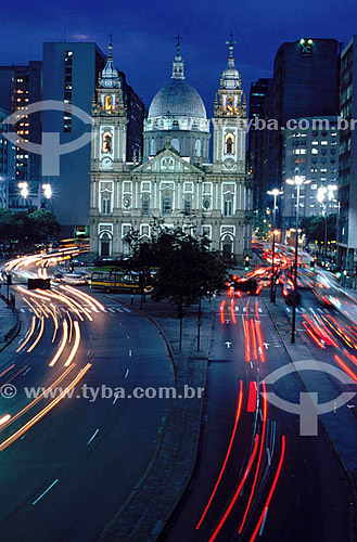  Night shot - Candelaria Church* - Rio de Janeiro city - Rio de Janeiro state - Brazil  * The Church is a National Historic Site since 14-04-1938. 
