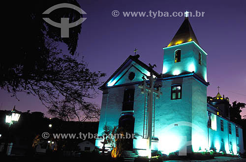  Sao Jose Mother Church by night - Sao Jose do Vale do Rio Preto city - Rio de Janeiro state - Brazil *digital photo 